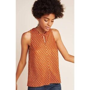 By Anthropologie Metallic Dot Sleeveless Blouse